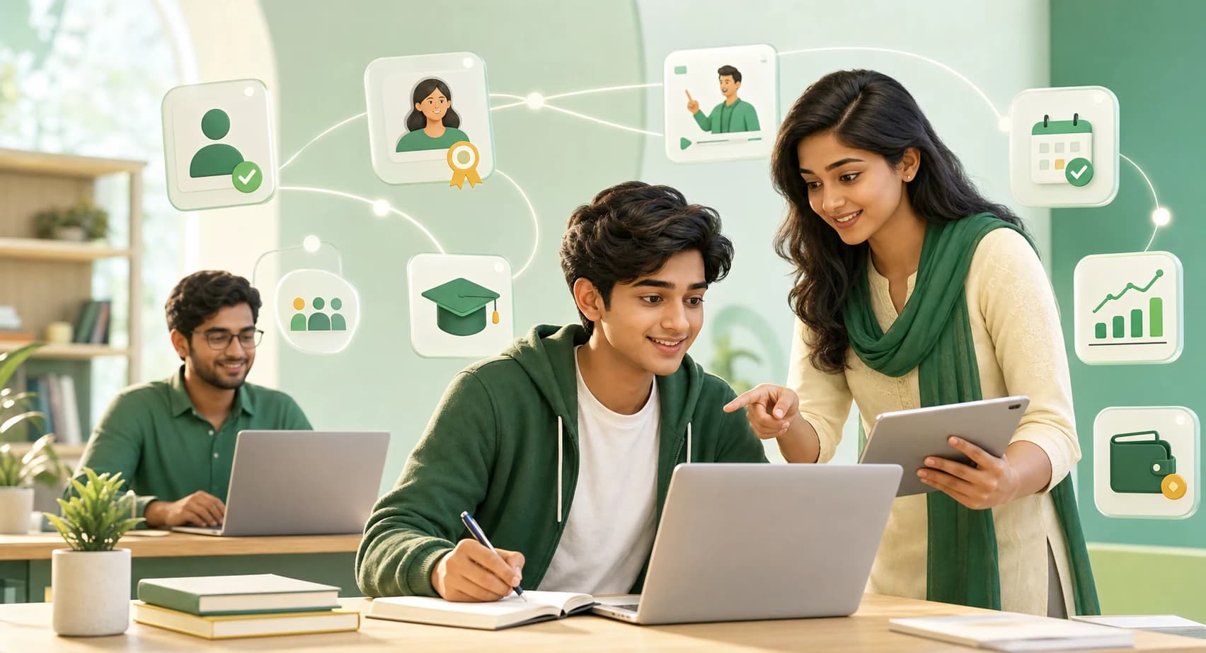 Student, tutor, and academy team connected through Edufocus